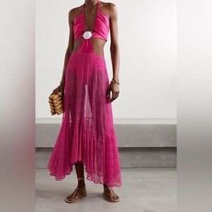 Brand New with Tags - PatBO Seashell Beach Dress Fuchsia Lace - Size XS
